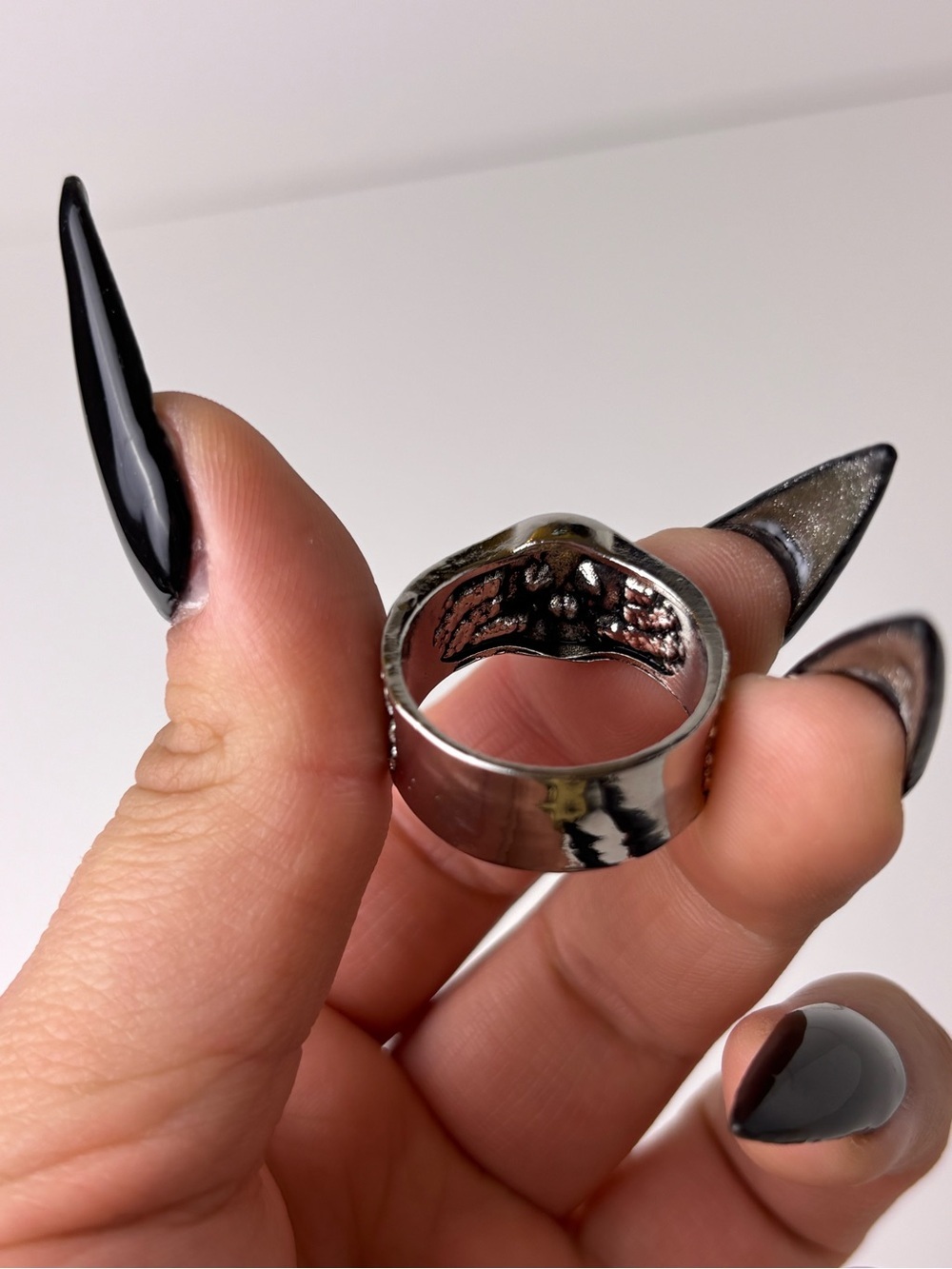 925 Sterling Silver Men's Skull Ring | Grunge Liberation Ring Size 11, 12, 13 - Picture 8 of 13